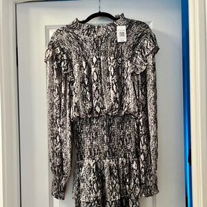 NWT Bloomingdales Mini Snakeskin Dress SM